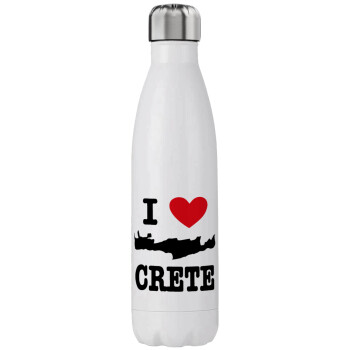 I Love Crete, Μεταλλικό παγούρι θερμός (Stainless steel), διπλού τοιχώματος, 750ml
