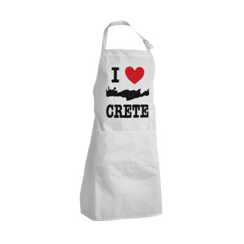 I Love Crete, Adult Chef Apron (with sliders and 2 pockets)
