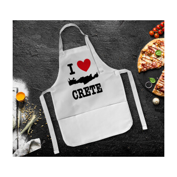 I Love Crete, Ποδιά Σεφ Ολόσωμη Παιδική (με ρυθμιστικά και 2 τσέπες)