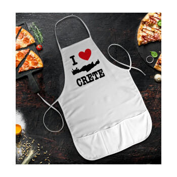 I Love Crete, Ποδιά Σεφ / Σερβιτόρου Ολόσωμη κοντή Ενηλίκων με τσέπες (48x73cm)