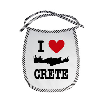 I Love Crete, Σαλιάρα μωρού αλέκιαστη με κορδόνι Μαύρη