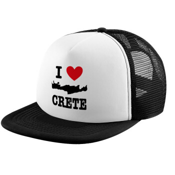 I Love Crete, Καπέλο Soft Trucker με Δίχτυ Black/White 