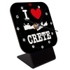 I Love Crete, Επιτραπέζιο ρολόι ξύλινο με δείκτες (10cm)