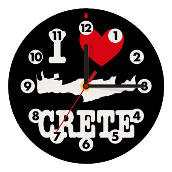 I Love Crete, Wooden wall clock (20cm)