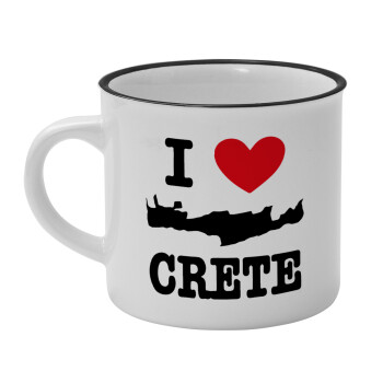 I Love Crete, Κούπα κεραμική vintage Λευκή/Μαύρη 230ml