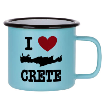 I Love Crete, Κούπα Μεταλλική εμαγιέ ΜΑΤ σιέλ 360ml