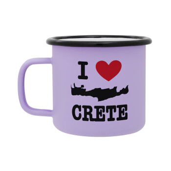 I Love Crete, Κούπα Μεταλλική εμαγιέ ΜΑΤ Light Pastel Purple 360ml