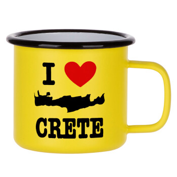 I Love Crete, Κούπα Μεταλλική εμαγιέ ΜΑΤ Κίτρινη 360ml