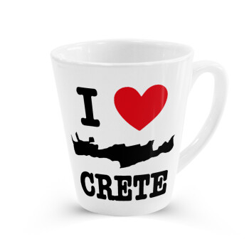 I Love Crete, Κούπα κωνική Latte Λευκή, κεραμική, 300ml