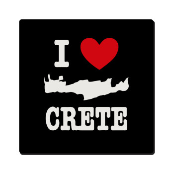 I Love Crete, Τετράγωνο μαγνητάκι ξύλινο 6x6cm