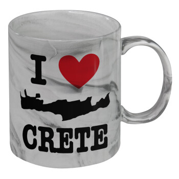 I Love Crete, Κούπα κεραμική, marble style (μάρμαρο), 330ml