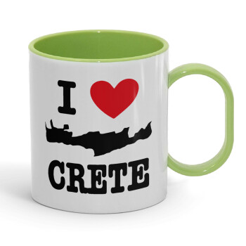 I Love Crete, Κούπα (πλαστική) (BPA-FREE) Polymer Πράσινη για παιδιά, 330ml