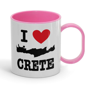 I Love Crete, Κούπα (πλαστική) (BPA-FREE) Polymer Ροζ για παιδιά, 330ml