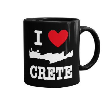 I Love Crete, Κούπα Μαύρη, κεραμική, 330ml