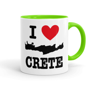 I Love Crete, Κούπα χρωματιστή βεραμάν, κεραμική, 330ml