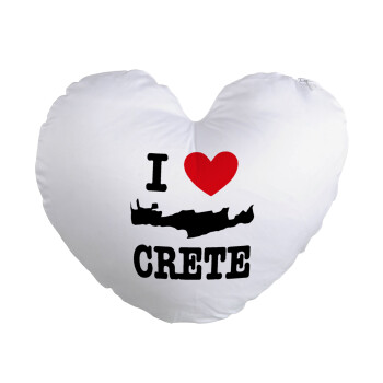 I Love Crete, Μαξιλάρι καναπέ καρδιά 40x40cm περιέχεται το  γέμισμα
