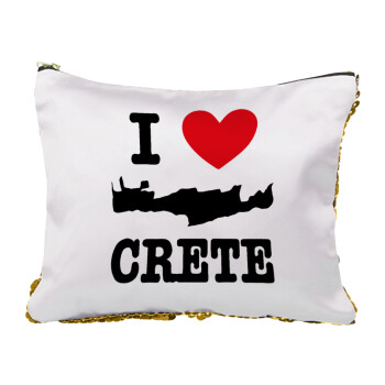 I Love Crete, Τσαντάκι νεσεσέρ με πούλιες (Sequin) Χρυσό
