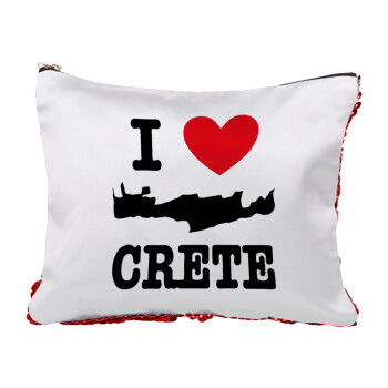 I Love Crete, Τσαντάκι νεσεσέρ με πούλιες (Sequin) Κόκκινο