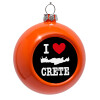 Orange Christmas tree ornament bauble 8cm