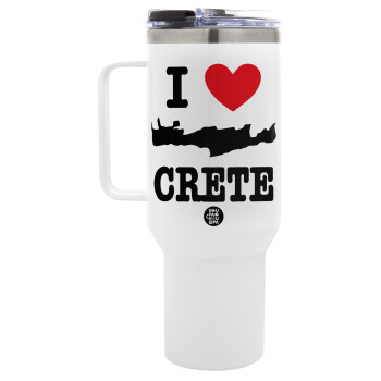 I Love Crete, Mega Tumbler με καπάκι, διπλού τοιχώματος (θερμό) 1,2L
