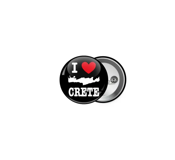 I Love Crete — Pin badge, 2.5cm