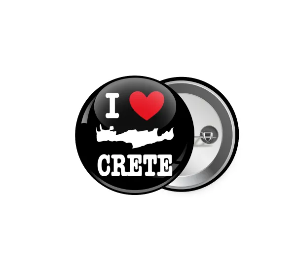 I Love Crete — Pin badge, 5cm