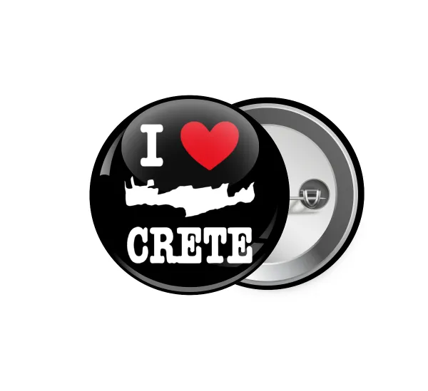 I Love Crete — Pin badge, 5.9cm