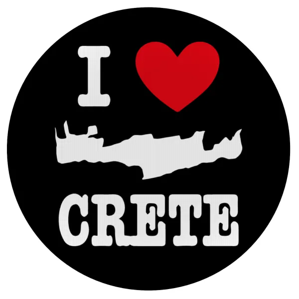 I Love Crete — Mousepad Round 20cm