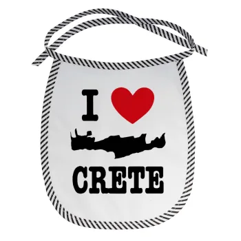 I Love Crete, Σαλιάρα μωρού αλέκιαστη με κορδόνι Μαύρη