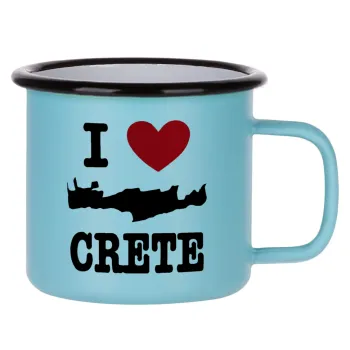 I Love Crete, Κούπα Μεταλλική εμαγιέ ΜΑΤ σιέλ 360ml
