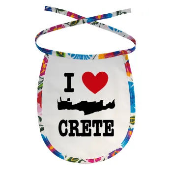 I Love Crete, Σαλιάρα μωρού αλέκιαστη με κορδόνι Χρωματιστή