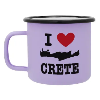I Love Crete, Κούπα Μεταλλική εμαγιέ ΜΑΤ Light Pastel Purple 360ml