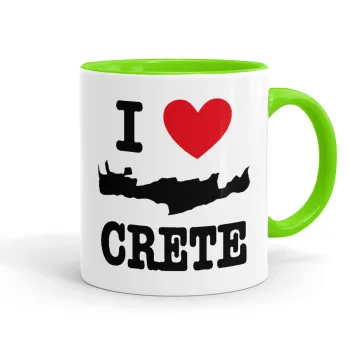I Love Crete, Κούπα χρωματιστή βεραμάν, κεραμική, 330ml