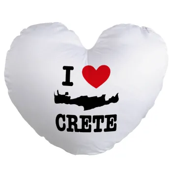 I Love Crete, Μαξιλάρι καναπέ καρδιά 40x40cm περιέχεται το  γέμισμα