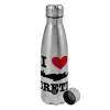 Metallic water bottle, stainless steel, 750ml