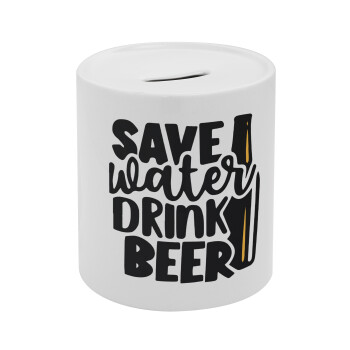 Save Water, Drink BEER, Κουμπαράς πορσελάνης με τάπα
