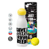Tennis ball Metal mug thermos White, double wall, 550ml