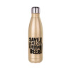 Glitter gold stainless steel thermos bottle, double-walled, 500ml