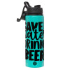 Metallic water bottle with safety lid, 850ml aluminum
