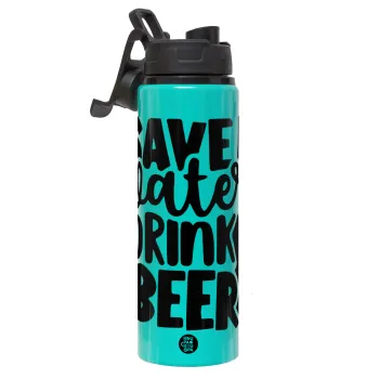 Save Water, Drink BEER, Μεταλλικό παγούρι νερού με καπάκι ασφαλείας, αλουμινίου 850ml