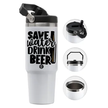 Save Water, Drink BEER, Θερμός Ανοξείδωτο 30oz με χερούλι