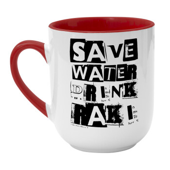 Save Water, Drink RAKI, Κούπα κεραμική tapered 260ml