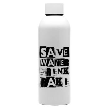 Save Water, Drink RAKI, Μεταλλικό παγούρι νερού, 304 Stainless Steel 800ml