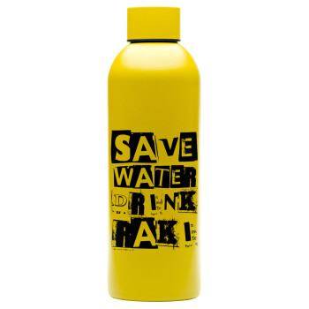 Save Water, Drink RAKI, Μεταλλικό παγούρι νερού, 304 Stainless Steel 800ml