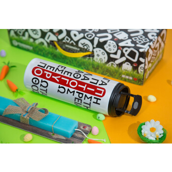 Πιτόγυρο πόθος, Easter candle,Travel Tumbler 2 Lids, with metal straw & cleaning brush & aromatic flat candle (30cm) (BLUE)