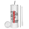 Tumbler stainless steel 600ml, with metal straw & cleaning brush
