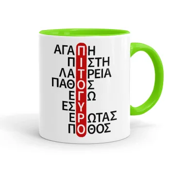 Πιτόγυρο πόθος, Mug colored light green, ceramic, 330ml