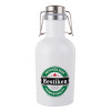 Hestiken Beer, Μεταλλικό παγούρι Λευκό (Stainless steel) με καπάκι ασφαλείας 1L