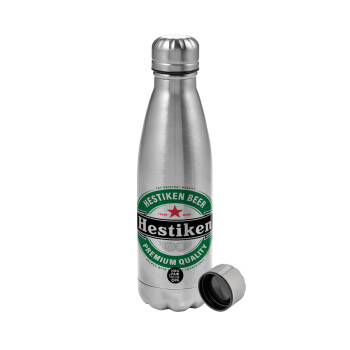 Hestiken Beer, Metallic water bottle, stainless steel, 750ml