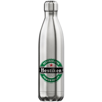 Hestiken Beer, Μεταλλικό παγούρι θερμός Inox (Stainless steel), διπλού τοιχώματος, 750ml
